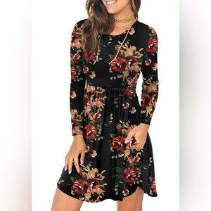 NWT Long Sleeve Swing Dress with Pockets